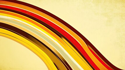 Warm color wave design with textured background conveying retro or vintage feel