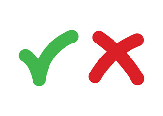 Check Mark and Cross Vector Illustration stock illustration