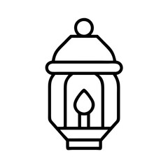 Vintage lantern illustration decorative light source vector graphic design element icon isolated on white background