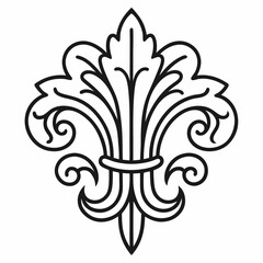 Acanthus outline icon on white background