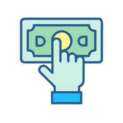 Hand Tapping Cash Payment Option Icon Design