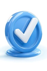 3D Checkmark Icon with Approved.