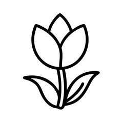 Downloadable outline tulip flower vector art illustration for coloring pages and graphic design use