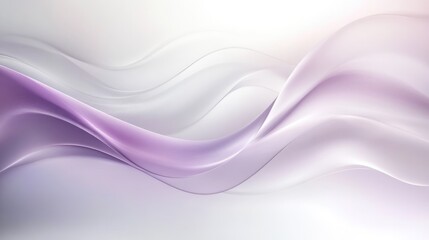 Abstract image with smooth, flowing curves in silver and shades of purple