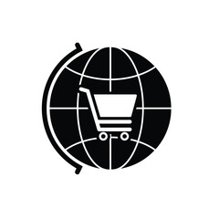Global Online Shopping Concept Icon Representing Worldwide Ecommerce And International Retail