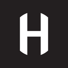 Fototapeta premium PrintInitial letter h logo or h logo vector design template isolated on black background