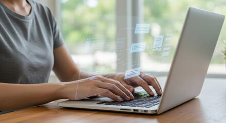  Typing on Laptop: Optimizing Workflow with Visual Data | Productivity, Technology, Design, and Business Solutions