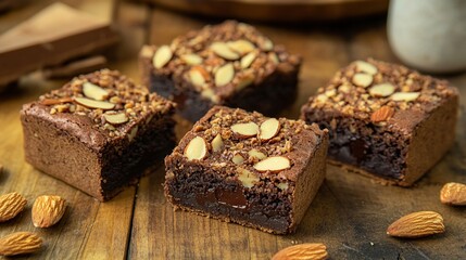 Rich, fudgy brownies topped with slivered almonds for extra crunch and texture 