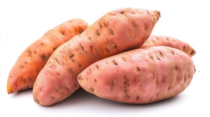 A pile of orange potatoes