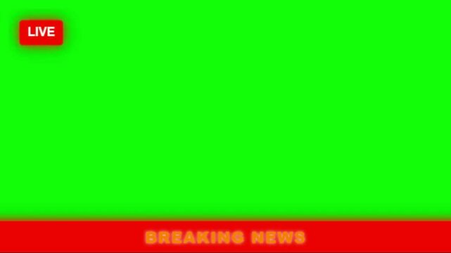 Breaking News Animation With Chroma Key Background | News Ticker Green Screen Video