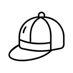 Find stylish baseball cap headwear for sports and casual wear outline vector graphic design