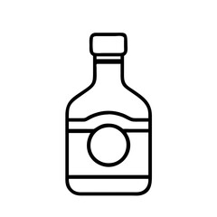 Outline drawing of liquor bottle alcohol drink container beverage vector illustration design