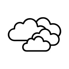 Cloudy weather forecast icon vector illustration of cloudscape outline design element graphic art