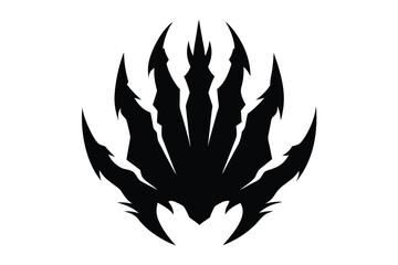 claw mark silhouette vector illustration white background