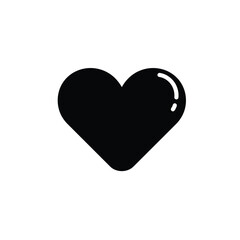 Black Heart Vector Icon Simple Love Symbol Minimalist Valentine Graphic Element