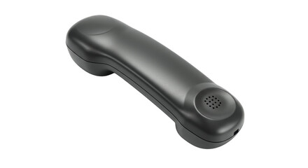 Isolated Black Telephone Receiver