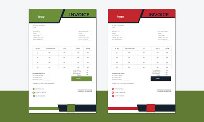 modern business template, invoice template, Modern Corporate Invoice Template Design