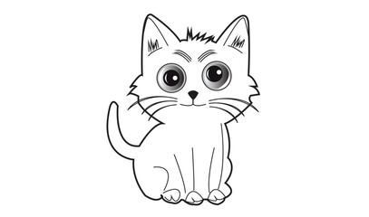 Obraz premium Cat emoji icon vector image.