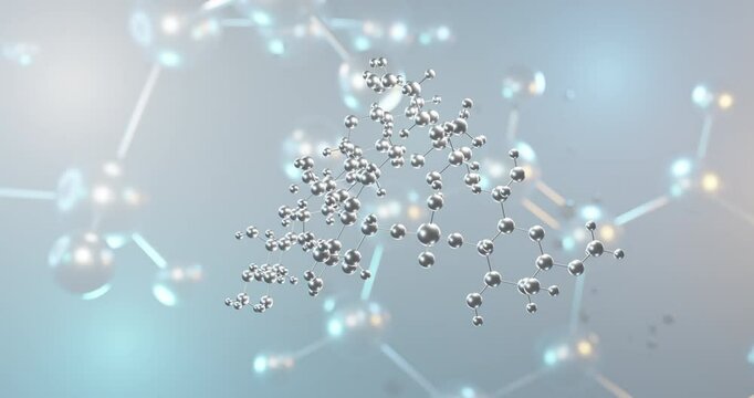 Hydroxypropyl distarch phosphate rotating 3d molecule, molecular structure of e1442, seamless video
