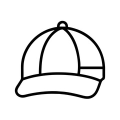 Outline baseball cap vector illustration, sports headwear design, fashion accessory and apparel item