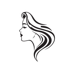 women face vector icon isolated on white background. vector women face. line art women face vector art.