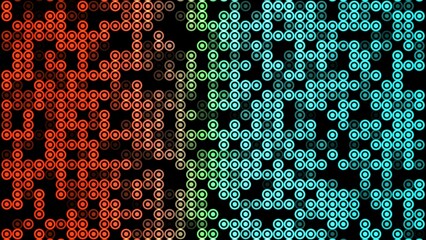 A vibrant grid of red, and blue lights pulses and shifts, creating a dynamic and energetic visual experience Looping background.