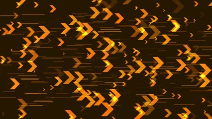 Light arrow left to right on black background, digital concept Seamless pattern with arrows. 4k- Abstract background with neon arrow - seamless loop.