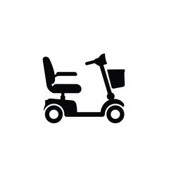 Mobility Scooter Silhouette Vector Illustration For Accessibility And Assistance Technology © dipu