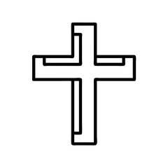 Obraz premium Christian cross outline vector illustration for religious symbol and design element icon art