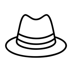 Illustration of classic fedora hat vector icon for fashion accessory and vintage style design needs