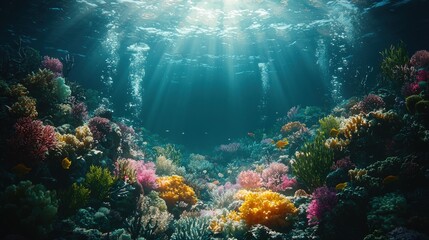 Fototapeta premium Underwater coral reef vibrant colors