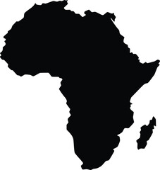 Map of Africa in Black flat style