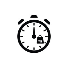 Obraz premium Time For Shopping Icon Isolated Vector Illustration Online Store Sale Offer
