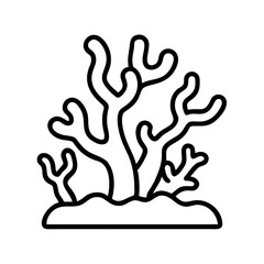 Coral reef vector illustration outline style for marine life and ocean ecosystem design elements