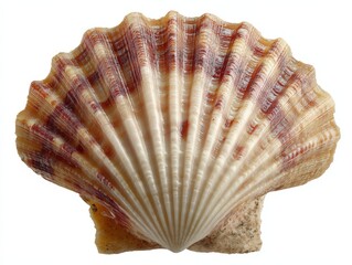 Obraz premium Intricate details of a radiant seashell, showcasing natural textures and colors, captures the beauty of the ocean's treasures.