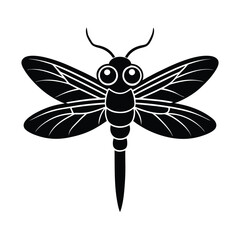 dragonfly head big vector art silhouette