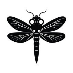 dragonfly head big vector art silhouette