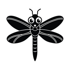 dragonfly head big vector art silhouette