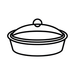 Food Container Outline on White Background
