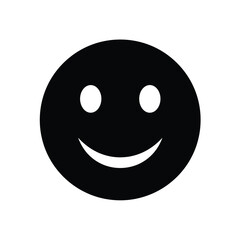 Black Smiling Face Vector Illustration Isolated On White Background Graphic Resource