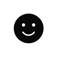 Simple Black Smiling Face Icon Positive Emotion Symbol Design Element