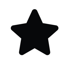 Black Rounded Star Shape Vector Illustration Symbol Sign Design Element