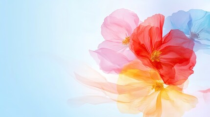Obraz premium Delicate flower blossom nature digital art soft background vibrant colors abstract concept