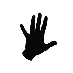 Black Hand Silhouette Isolated On White Background Vector Illustration Concept