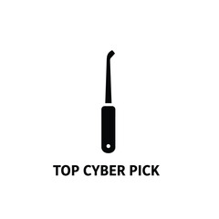 Simple Lock Pick Silhouette Graphic Illustration For Security Design Vector