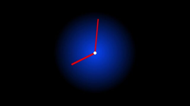 Clock Animation in 12 Hour Loop animation with optional luma matte. Alpha Luma Matte included.