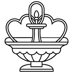Love-Inspired Fountain Line Art