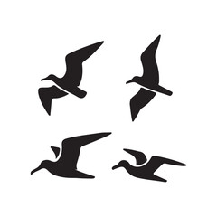 vector silhouettes of birds