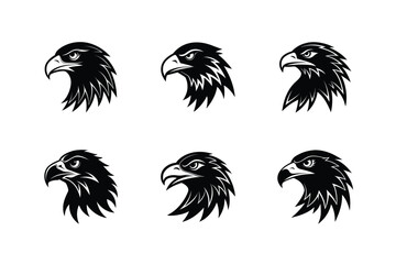 Obraz premium eagle head sharp beak vector art silhouette