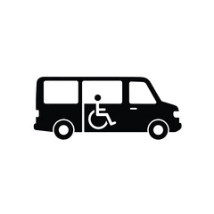 Fototapeta premium Accessibility Van Icon Vector Illustration For Transportation And Wheelchair Users